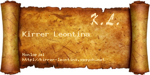 Kirrer Leontina névjegykártya